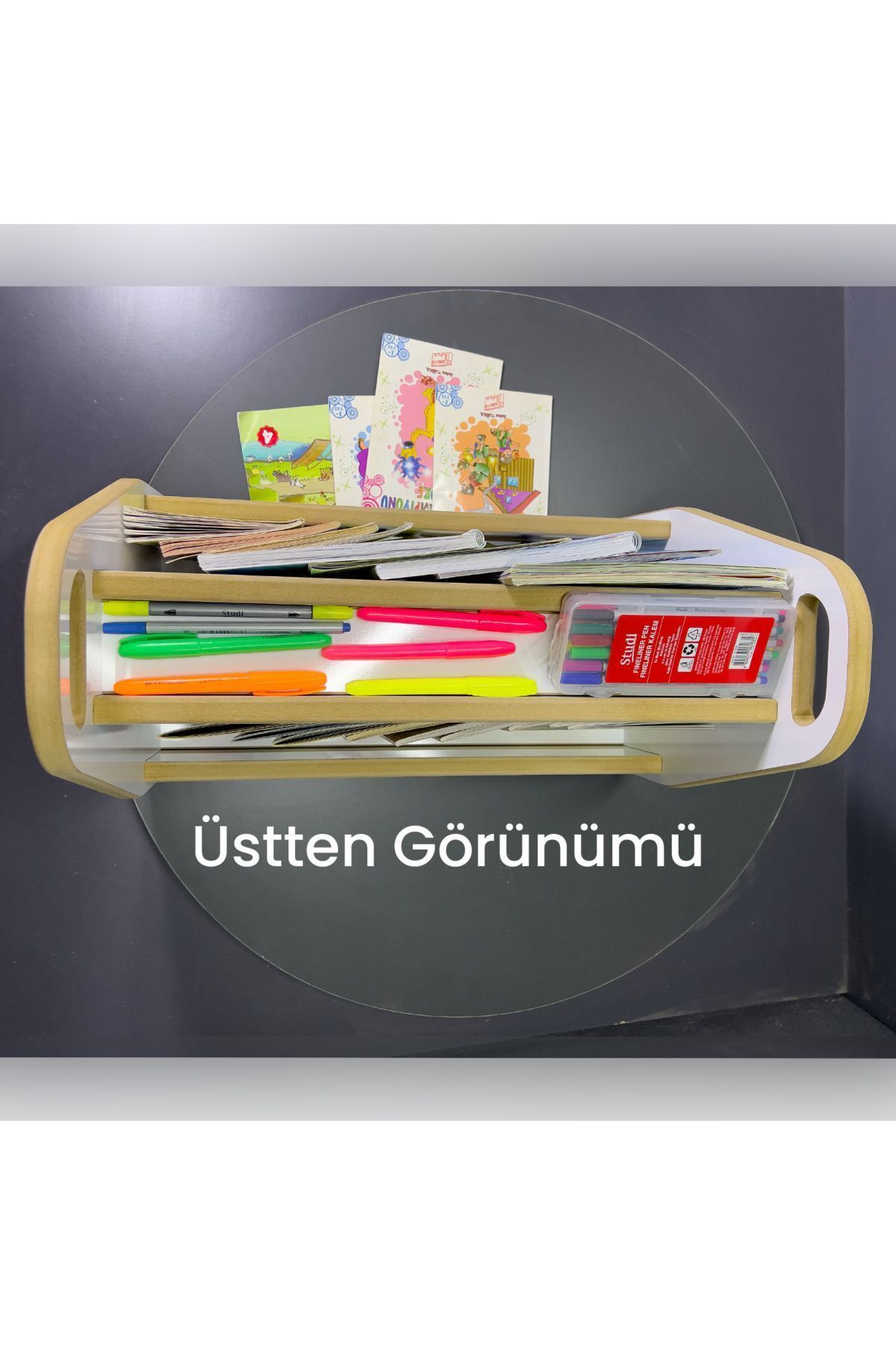 Melis 2 Raflı Kitaplık - Montessori Kitaplık, İki Taraflı Sandık Kitaplık, Çocuklar İçin Kitaplık