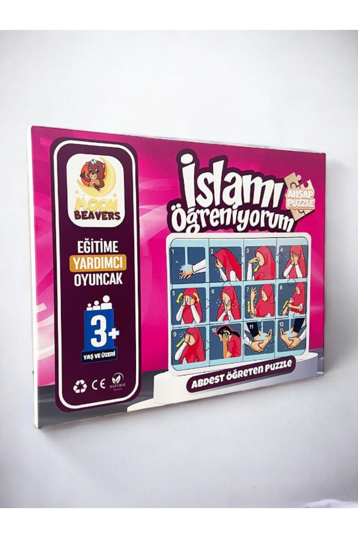 Eğitici Eğlenceli Renkli Abdest ve Namaz Puzzle Kız Çocuklar Için Ikili Oyuncak Seti