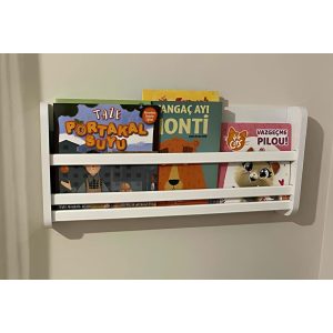 Safir Tek Raflı Kitaplık - Çocuk Odası Eğitici Montessori Kitaplık Tek Raflı Bebek Odası Kitaplık