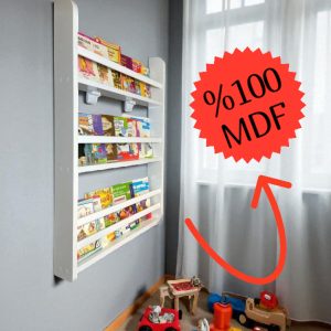 Carmen 3 Raflı Kitaplık - Çocuk Odası Eğitici Montessori Kitaplık 3 Raflı Bebek Odası Kitap