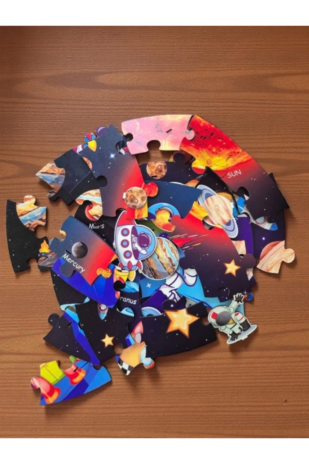 3D Uzay Yolculuğu Büyük Ahşap Puzzle - Büyük Boy 44 Parça - (Büyük Ölçü 60 x 60 cm) - Görsel 7